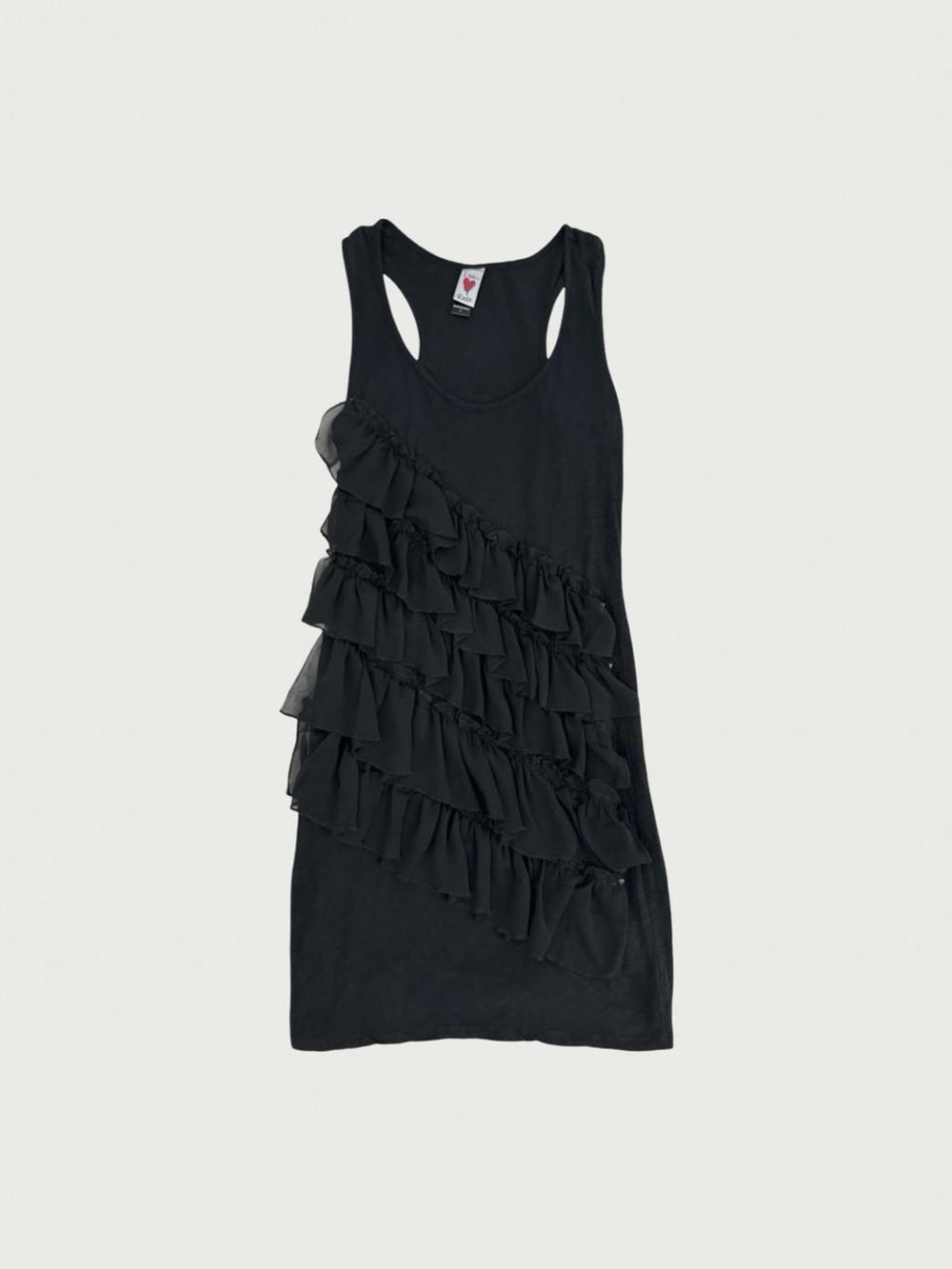 Black Ruffle Racerback Dress
